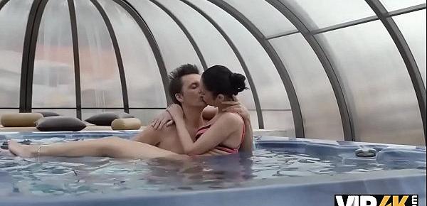  VIP4K. Older lover invites gentle girl to his house with jacuzzi